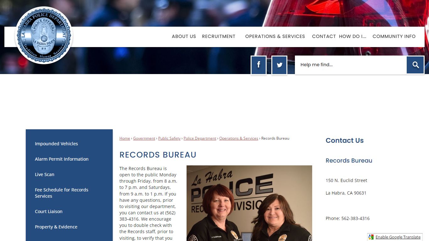 Records Bureau | La Habra, CA - Official Website