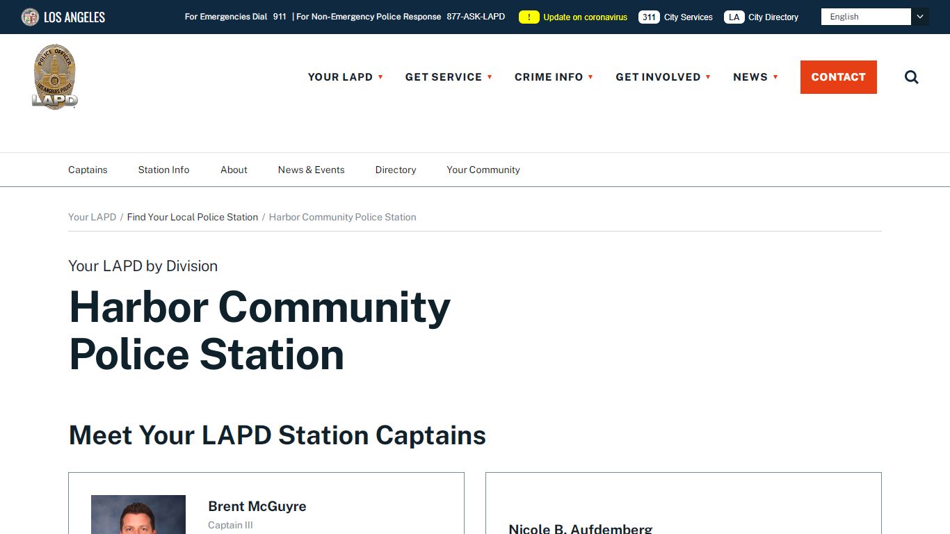 Harbor Community Police Station - LAPD Online