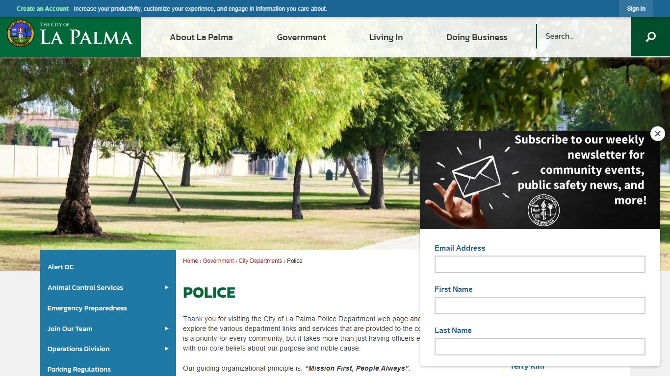 Police | La Palma, CA - Official Website